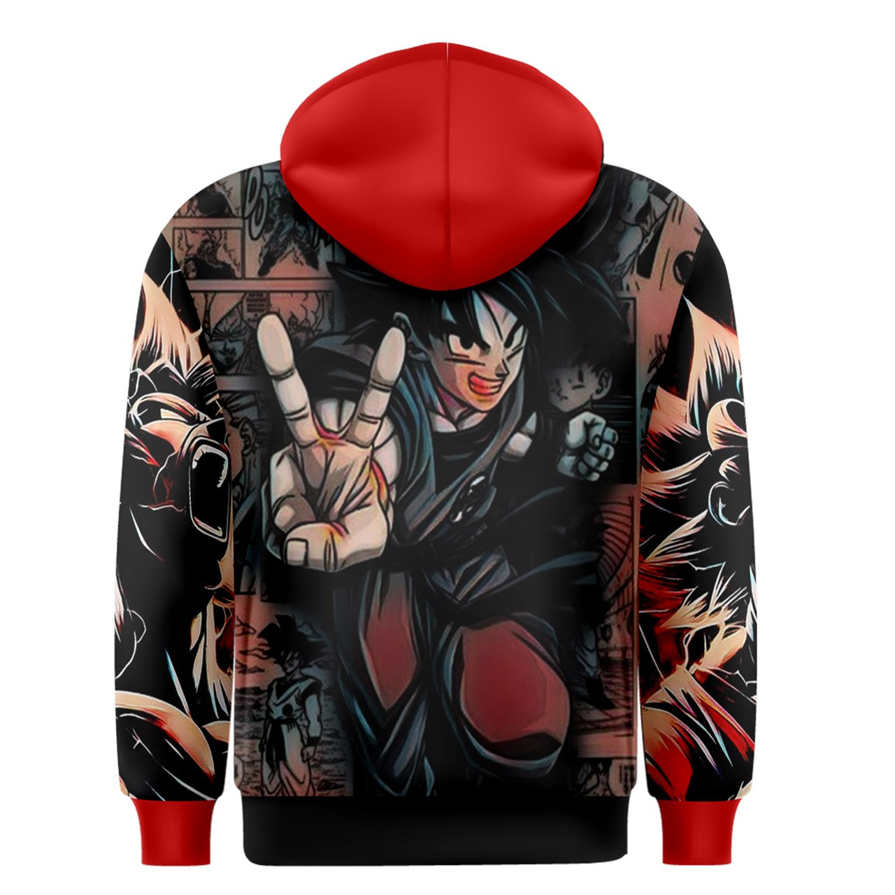 Dragon Ball Red & Black Zipper Hoodie