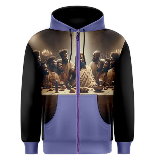 The Last Supper Purple Zipper Hoodie