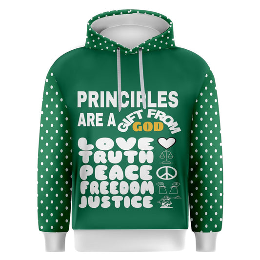 Principles Green & White Polka Dot Overhead Hoodie