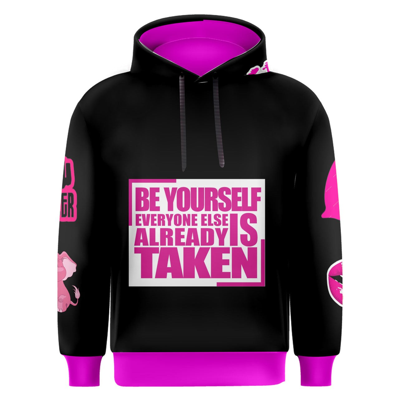 Lolo Allen Inspired Hot Pink & Black Overhead Hoodie