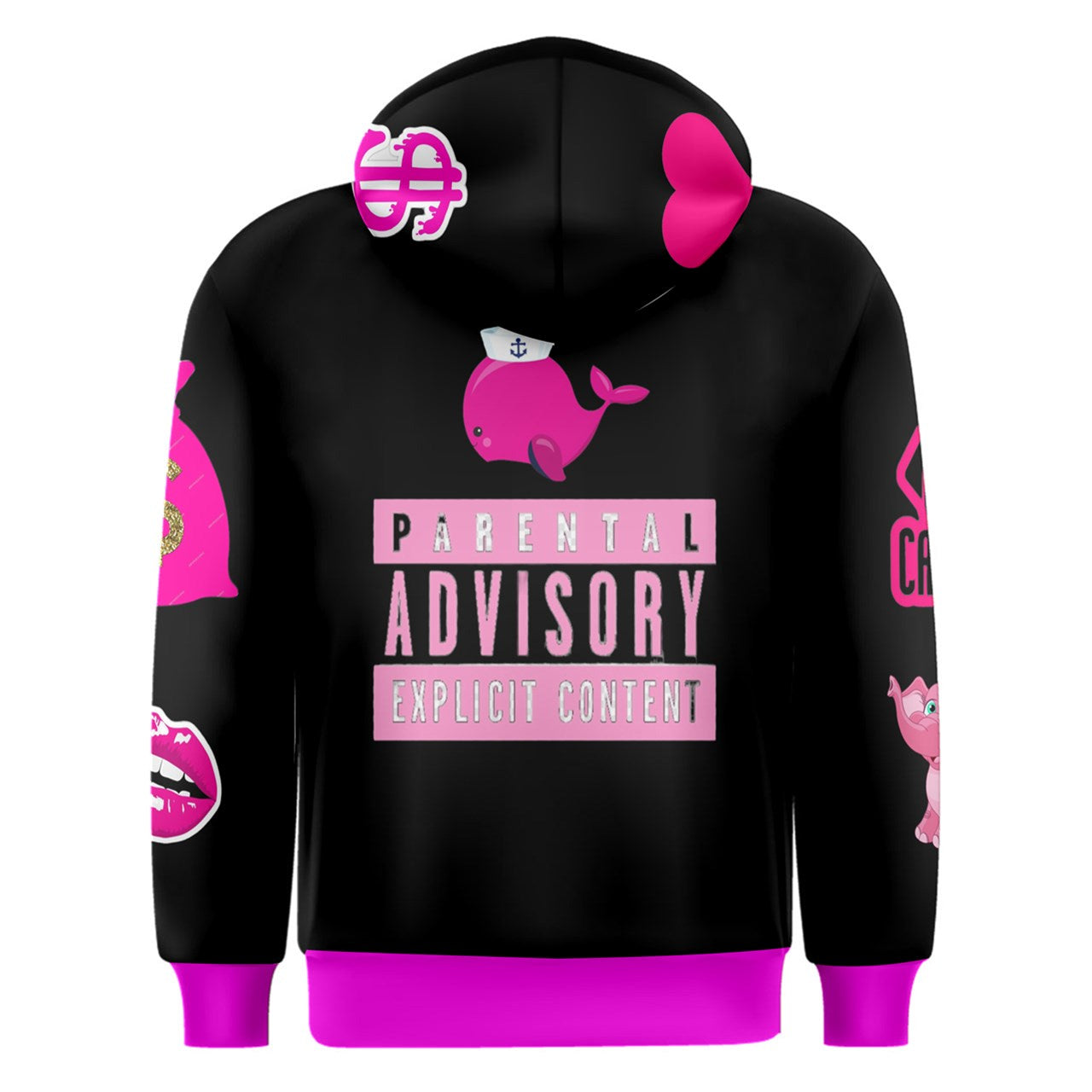 Lolo Allen Inspired Hot Pink & Black Overhead Hoodie