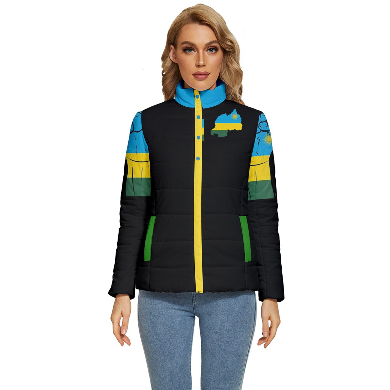 Rwanda Women's Puffer Bubble Jacket Coat