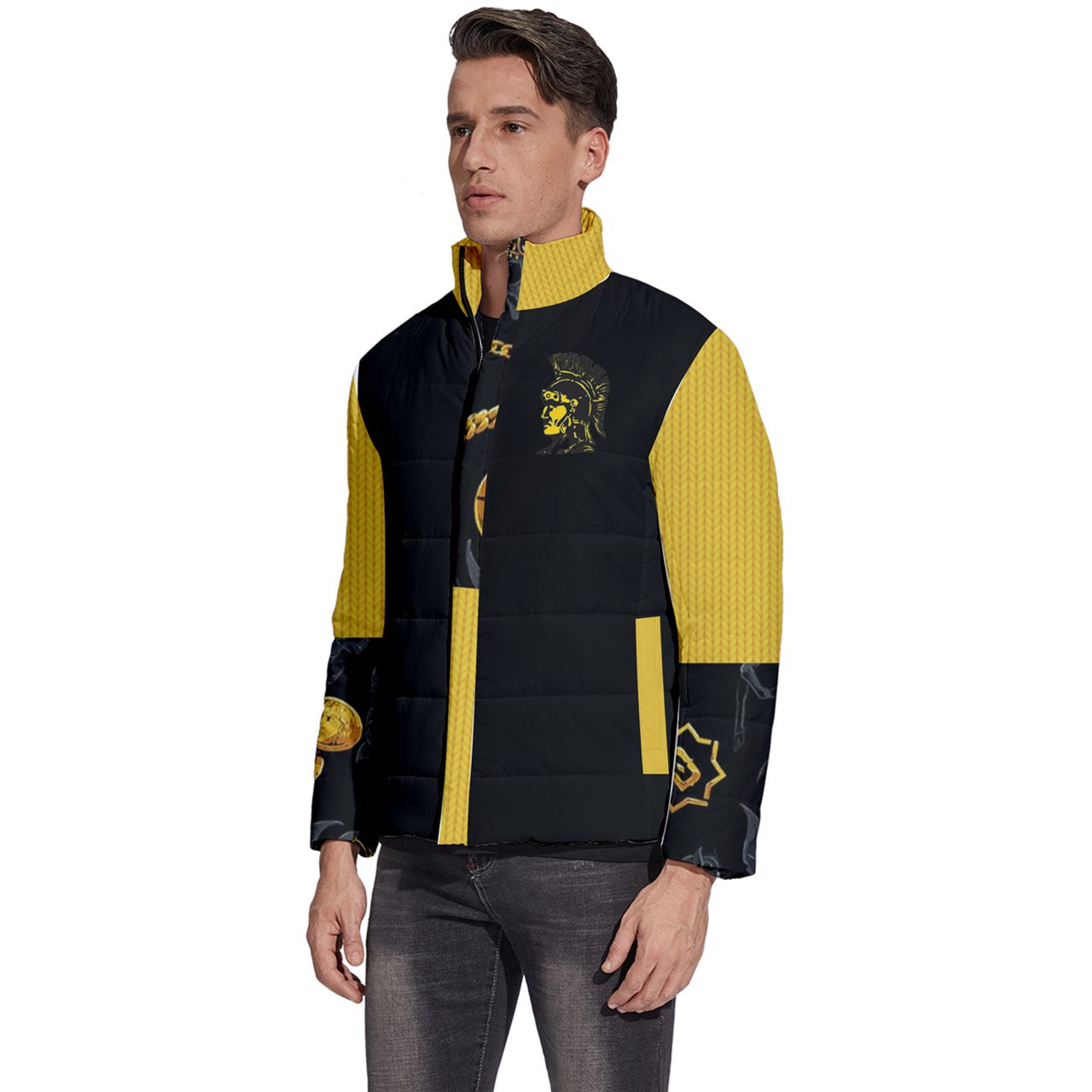 Saignaw Born & Raised Trojans Men's Puffer Bubble Jacket Coat