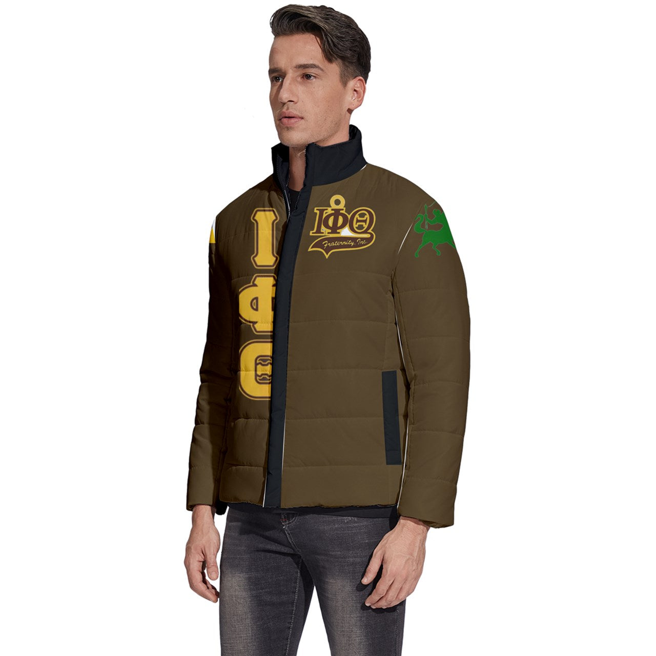 Ricky Iota Phi Theta Faternity Puffer Jacket Men's Puffer Bubble Jacket Coat