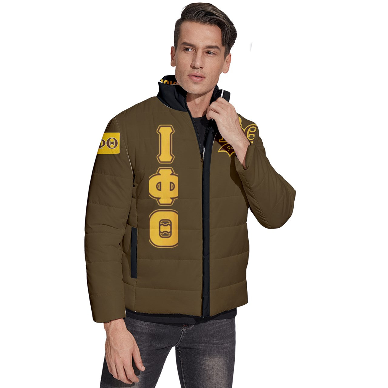 Ricky Iota Phi Theta Faternity Puffer Jacket Men's Puffer Bubble Jacket Coat