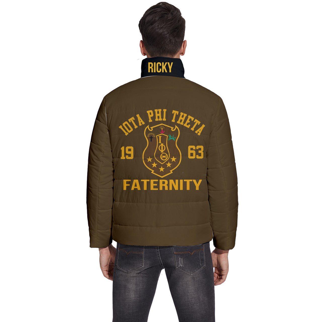 Ricky Iota Phi Theta Faternity Puffer Jacket Men's Puffer Bubble Jacket Coat